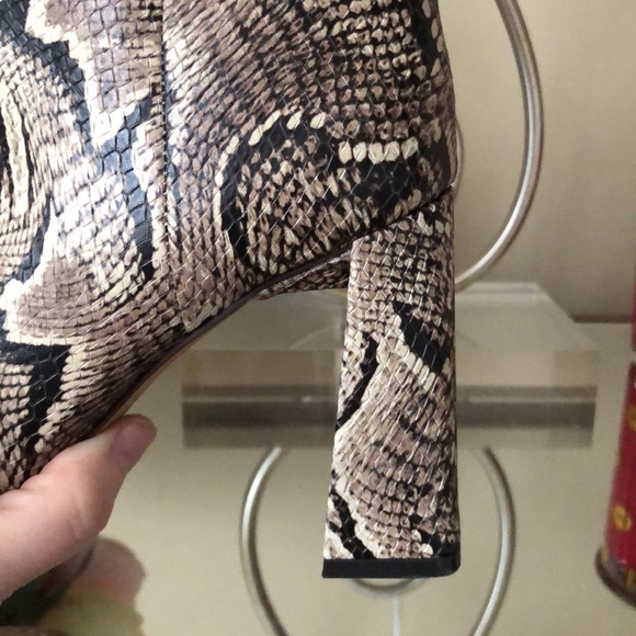 Vince Camuto Ambie Multi Snake Pointed Toe Mid Shaft Slouch Block Heel Booties - Picture 5 of 15